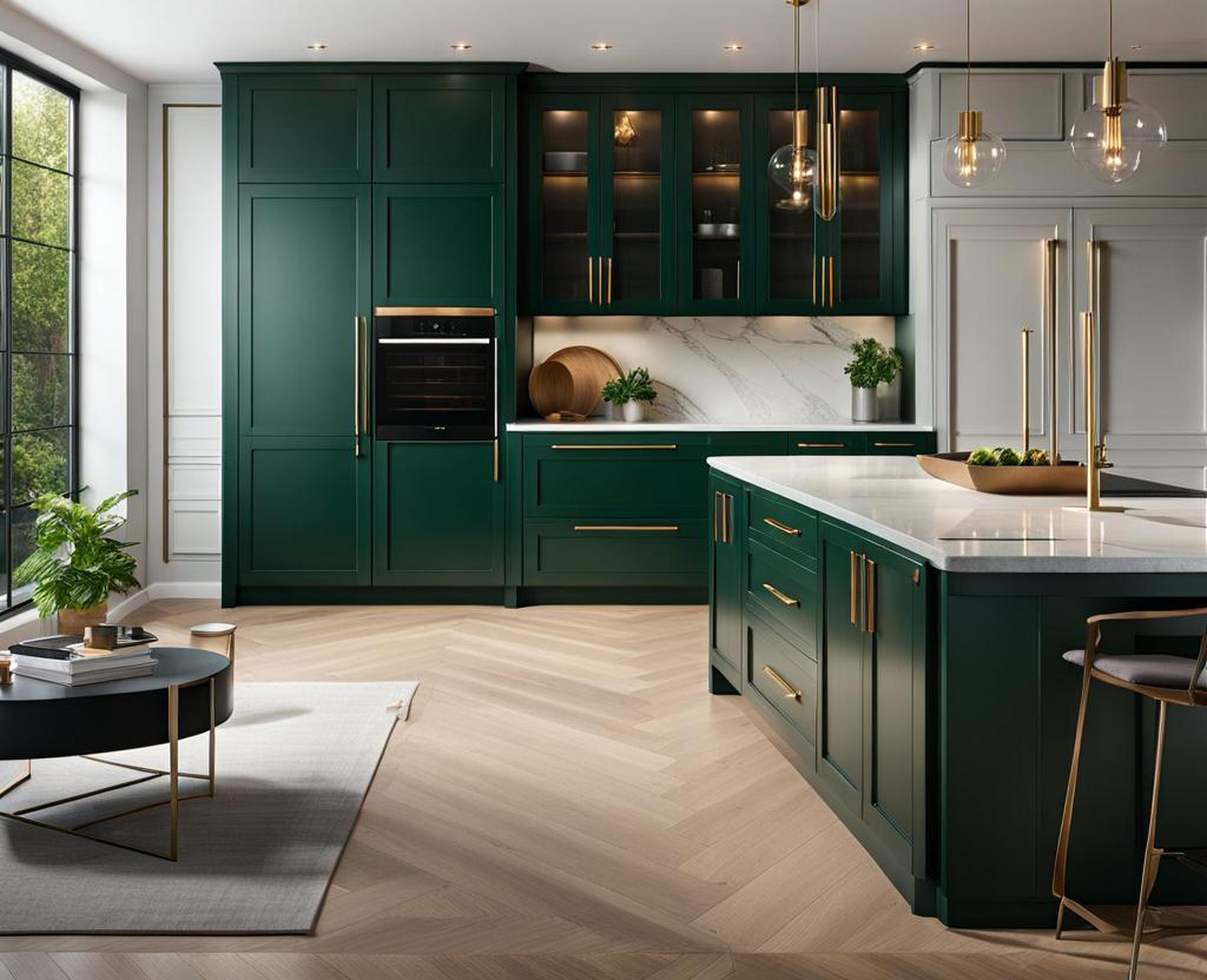 Dark Green Accent Cabinets For Maximizing Color - HD ConstructionCo