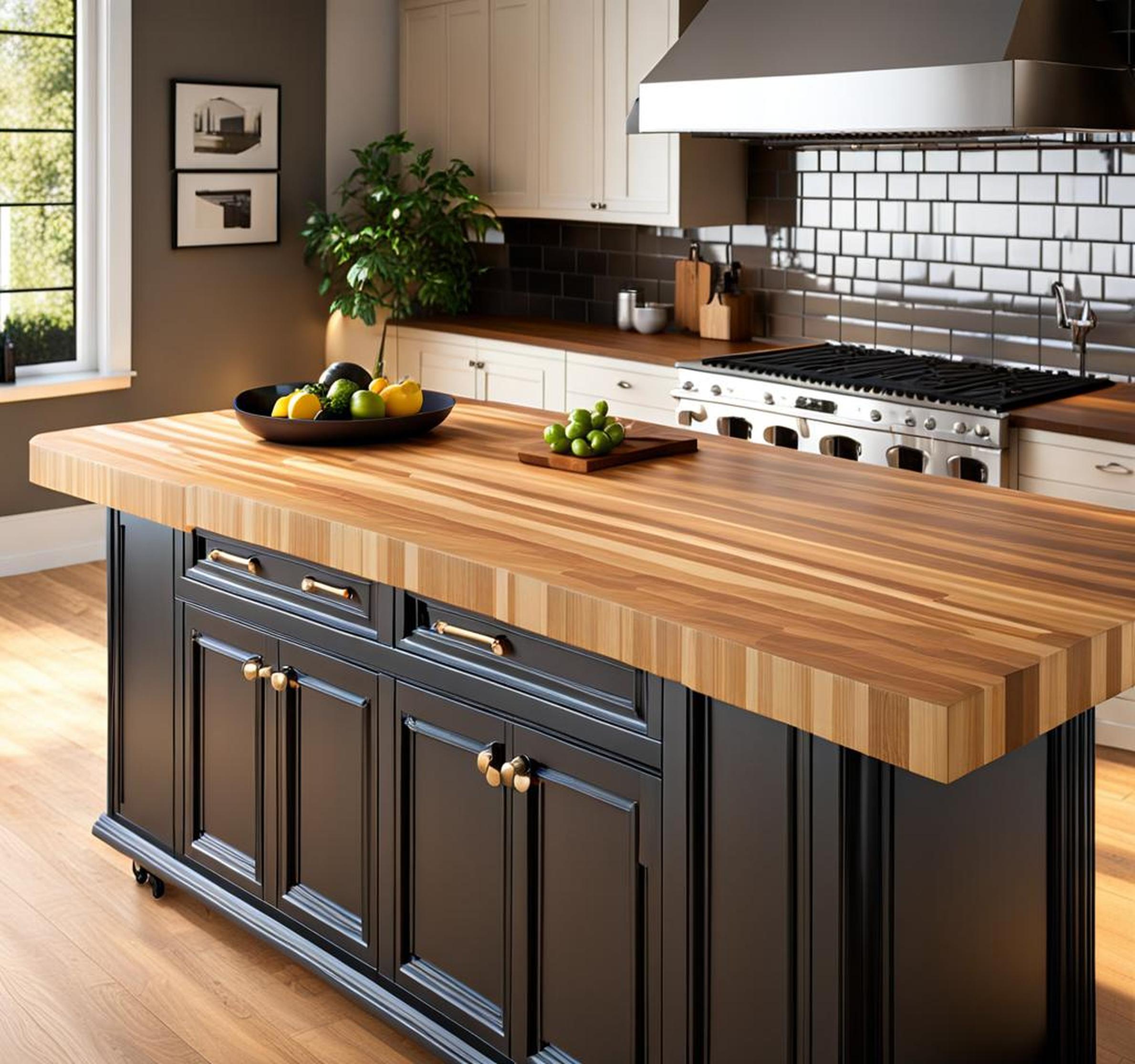 Picking the Perfect Rolling Kitchen Island with Butcher Block Top - HD ...